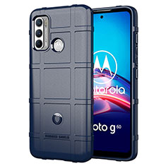 Motorola Moto G60用360度 フルカバー極薄ソフトケース シリコンケース 耐衝撃 全面保護 バンパー モトローラ ネイビー