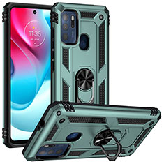 Motorola Moto G60s用ハイブリットバンパーケース プラスチック アンド指輪 マグネット式 S01 モトローラ グリーン