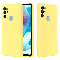 Motorola Moto G60s用360度 フルカバー極薄ソフトケース シリコンケース 耐衝撃 全面保護 バンパー モトローラ イエロー