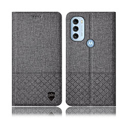 Motorola Moto G71 5G用手帳型 布 スタンド H14P モトローラ グレー