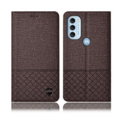 Motorola Moto G71 5G用手帳型 布 スタンド H14P モトローラ ブラウン