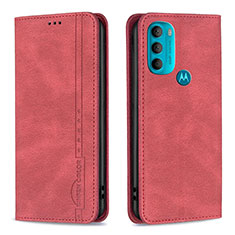 Motorola Moto G71 5G用手帳型 レザーケース スタンド カバー B07F モトローラ レッド