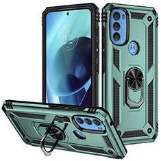 Motorola Moto G71 5G用ハイブリットバンパーケース プラスチック アンド指輪 マグネット式 S01 モトローラ グリーン