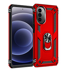 Motorola Moto G71s 5G用ハイブリットバンパーケース プラスチック アンド指輪 マグネット式 モトローラ レッド