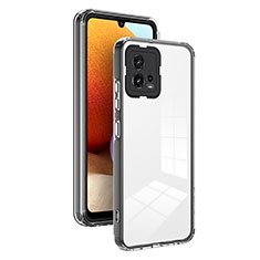 Motorola Moto G72用ハイブリットバンパーケース クリア透明 プラスチック 鏡面 カバー H01P モトローラ ブラック