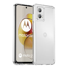 Motorola Moto G73 5G用ハイブリットバンパーケース クリア透明 プラスチック カバー J02S モトローラ クリア