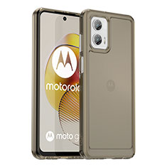 Motorola Moto G73 5G用ハイブリットバンパーケース クリア透明 プラスチック カバー J02S モトローラ グレー