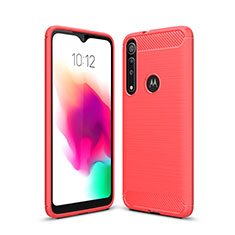 Motorola Moto G8 Play用シリコンケース ソフトタッチラバー ライン カバー モトローラ レッド