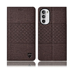 Motorola Moto G82 5G用手帳型 布 スタンド H14P モトローラ ブラウン