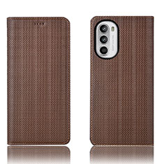 Motorola Moto G82 5G用手帳型 レザーケース スタンド カバー H20P モトローラ ブラウン