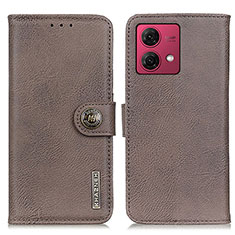 Motorola Moto G84 5G用手帳型 レザーケース スタンド カバー K02Z モトローラ グレー