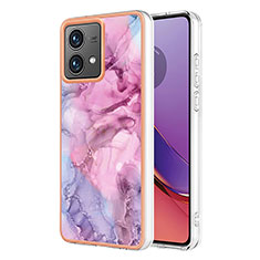 Motorola Moto G84 5G用シリコンケース ソフトタッチラバー バタフライ パターン カバー YB7 モトローラ ラベンダー