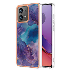 Motorola Moto G84 5G用シリコンケース ソフトタッチラバー バタフライ パターン カバー YB7 モトローラ パープル