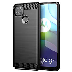 Motorola Moto G9 Power用シリコンケース ソフトタッチラバー ライン カバー モトローラ ブラック