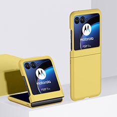 Motorola Moto Razr 40 Ultra 5G用ハードケース プラスチック 質感もマット 前面と背面 360度 フルカバー BH1 モトローラ イエロー