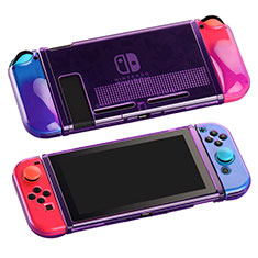 Nintendo Switch用極薄ソフトケース シリコンケース 耐衝撃 全面保護 クリア透明 H01 Nintendo パープル