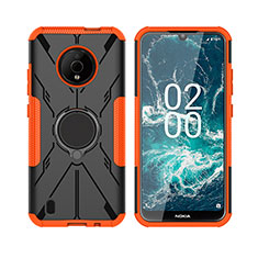 Nokia C200用ハイブリットバンパーケース プラスチック アンド指輪 マグネット式 JX2 ノキア オレンジ