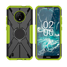 Nokia C200用ハイブリットバンパーケース プラスチック アンド指輪 マグネット式 JX2 ノキア グリーン