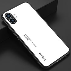 Nothing Phone 1用ハイブリットバンパーケース プラスチック 鏡面 虹 グラデーション 勾配色 カバー Nothing Phone ホワイト