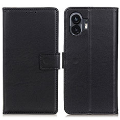 Nothing Phone 2用手帳型 レザーケース スタンド カバー A08D Nothing Phone ブラック