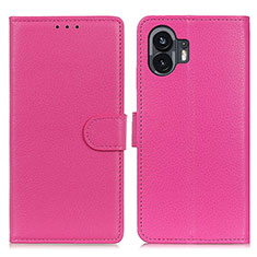 Nothing Phone 2用手帳型 レザーケース スタンド カバー A03D Nothing Phone ローズレッド