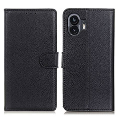 Nothing Phone 2用手帳型 レザーケース スタンド カバー A03D Nothing Phone ブラック