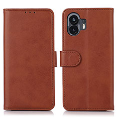 Nothing Phone 2用手帳型 レザーケース スタンド カバー N08P Nothing Phone ブラウン