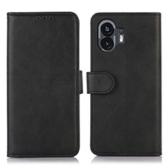 Nothing Phone 2用手帳型 レザーケース スタンド カバー N08P Nothing Phone ブラック