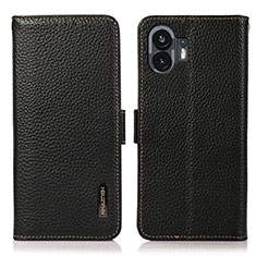 Nothing Phone 2用手帳型 レザーケース スタンド カバー B03H Nothing Phone ブラック