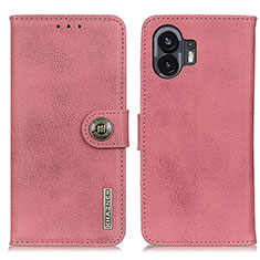 Nothing Phone 2用手帳型 レザーケース スタンド カバー K02Z Nothing Phone ピンク