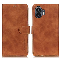 Nothing Phone 2用手帳型 レザーケース スタンド カバー K09Z Nothing Phone ブラウン