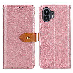 Nothing Phone 2用手帳型 レザーケース スタンド カバー K05Z Nothing Phone ピンク