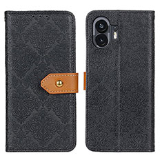 Nothing Phone 2用手帳型 レザーケース スタンド カバー K05Z Nothing Phone ブラック