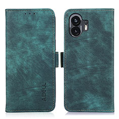 Nothing Phone 2用手帳型 レザーケース スタンド カバー K08Z Nothing Phone グリーン