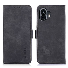 Nothing Phone 2用手帳型 レザーケース スタンド カバー K08Z Nothing Phone ブラック