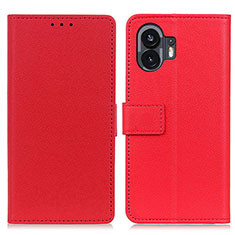 Nothing Phone 2用手帳型 レザーケース スタンド カバー M08L Nothing Phone レッド