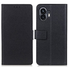 Nothing Phone 2用手帳型 レザーケース スタンド カバー M08L Nothing Phone ブラック