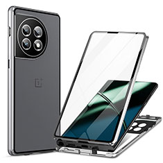 OnePlus 11 5G用ケース 高級感 手触り良い アルミメタル 製の金属製 360度 フルカバーバンパー 鏡面 カバー LK1 OnePlus シルバー