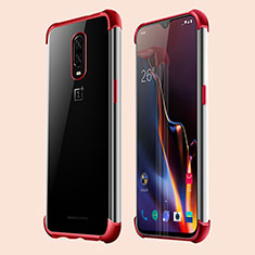 OnePlus 6T用極薄ソフトケース シリコンケース 耐衝撃 全面保護 クリア透明 H01 OnePlus レッド