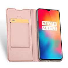 OnePlus 6T用手帳型 レザーケース スタンド カバー OnePlus ローズゴールド