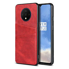 OnePlus 7T用ケース 高級感 手触り良いレザー柄 R01 OnePlus レッド