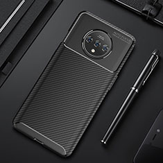 OnePlus 7T用シリコンケース ソフトタッチラバー ツイル カバー Y01 OnePlus ブラック