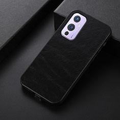 OnePlus 9 5G用ケース 高級感 手触り良いレザー柄 B07H OnePlus ブラック