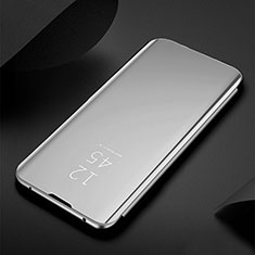 OnePlus 9 5G用手帳型 レザーケース スタンド 鏡面 カバー L01 OnePlus シルバー