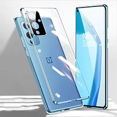 OnePlus 9 5G用ケース 高級感 手触り良い アルミメタル 製の金属製 360度 フルカバーバンパー 鏡面 カバー P03 OnePlus ネイビー