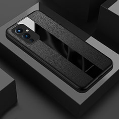 OnePlus 9 5G用シリコンケース ソフトタッチラバー レザー柄 カバー PB1 OnePlus ブラック