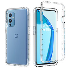 OnePlus 9 5G用前面と背面 360度 フルカバー 極薄ソフトケース シリコンケース 耐衝撃 全面保護 バンパー 勾配色 透明 JX1 OnePlus クリア