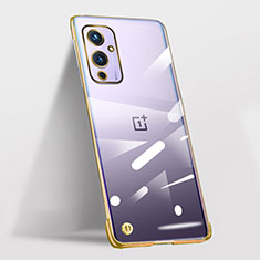 OnePlus 9 5G用ハードカバー クリスタル クリア透明 フレームレス OnePlus ゴールド