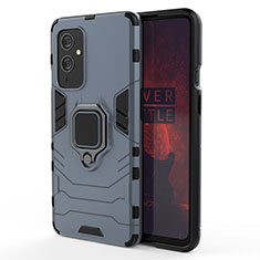 OnePlus 9 5G用ハイブリットバンパーケース プラスチック アンド指輪 マグネット式 OnePlus ネイビー