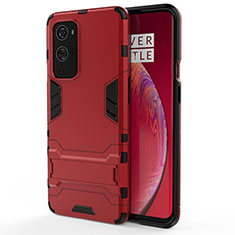 OnePlus 9 Pro 5G用ハイブリットバンパーケース スタンド プラスチック 兼シリコーン カバー KC2 OnePlus レッド